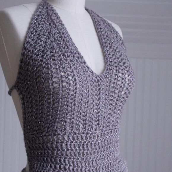 Hello! Silver‎ sparkle crocheted romper - Picture 2 of 8